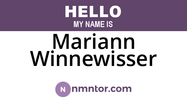 Mariann Winnewisser
