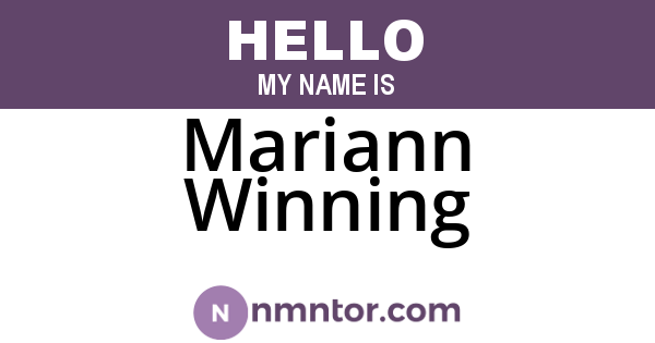 Mariann Winning