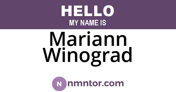 Mariann Winograd