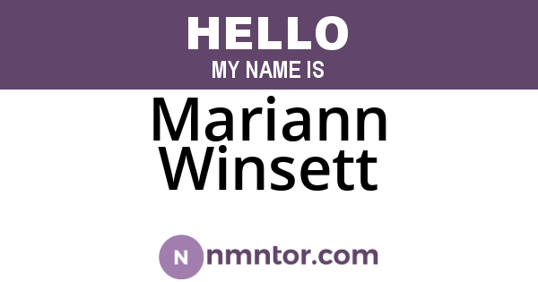 Mariann Winsett
