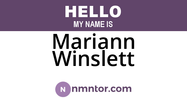 Mariann Winslett
