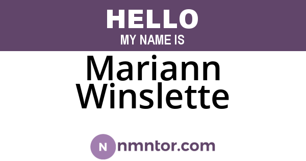 Mariann Winslette