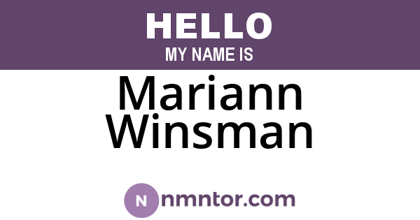 Mariann Winsman