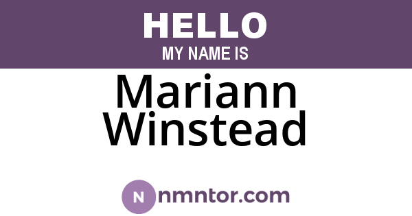 Mariann Winstead
