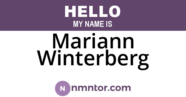 Mariann Winterberg