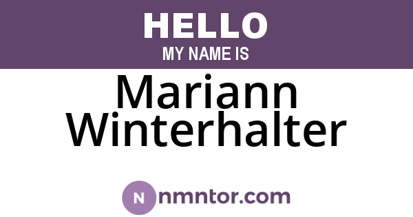 Mariann Winterhalter