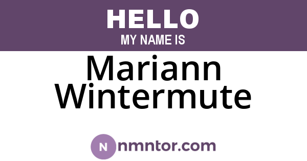 Mariann Wintermute