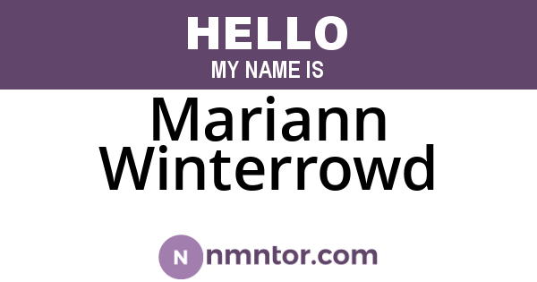 Mariann Winterrowd