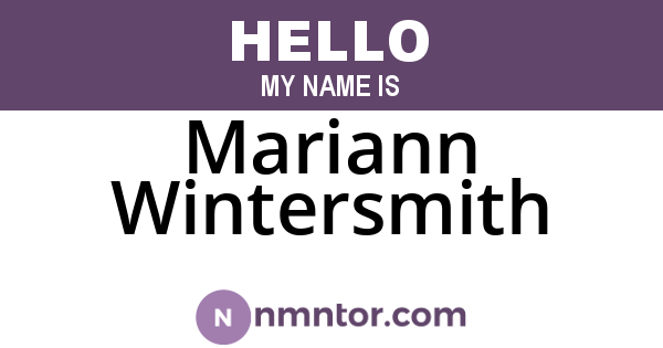 Mariann Wintersmith