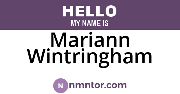 Mariann Wintringham