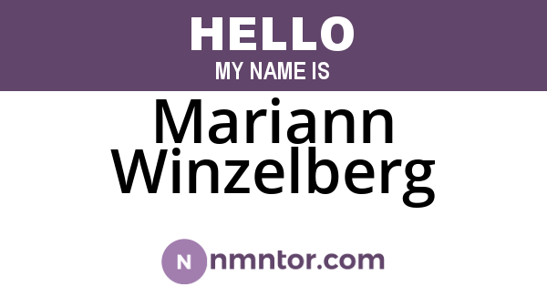 Mariann Winzelberg