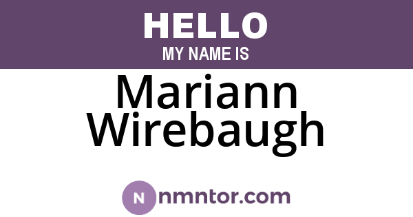 Mariann Wirebaugh