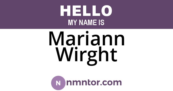 Mariann Wirght