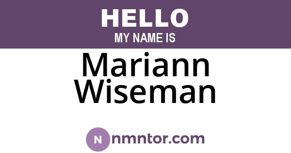 Mariann Wiseman