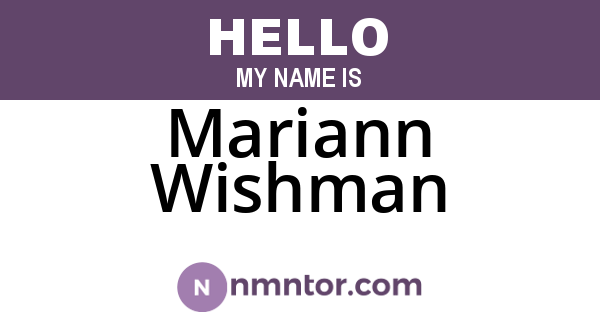 Mariann Wishman