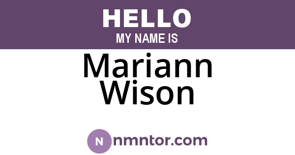 Mariann Wison