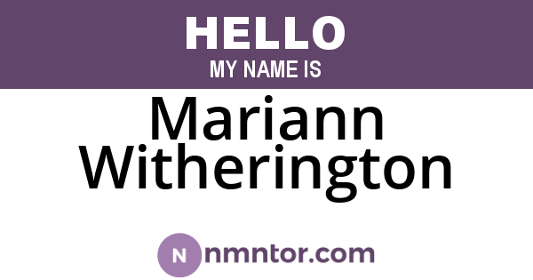 Mariann Witherington