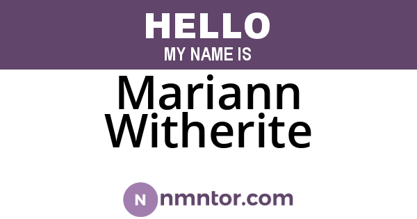 Mariann Witherite