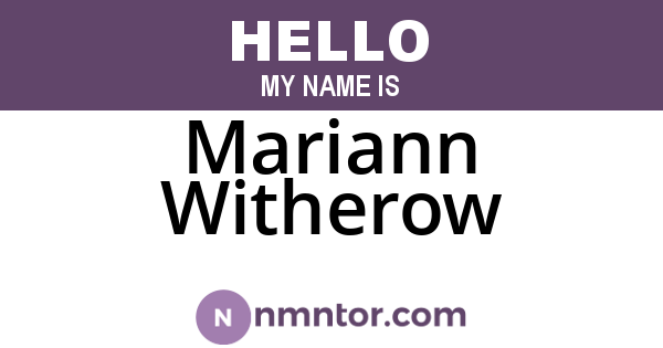 Mariann Witherow