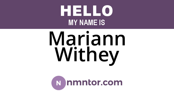 Mariann Withey