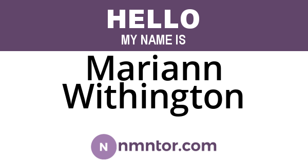 Mariann Withington