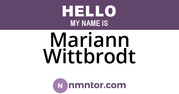 Mariann Wittbrodt