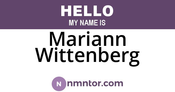 Mariann Wittenberg