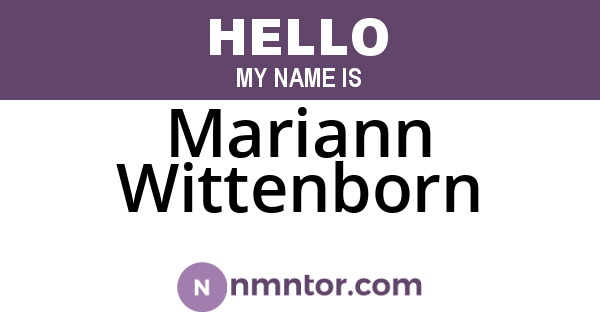 Mariann Wittenborn