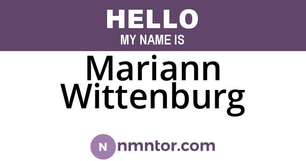 Mariann Wittenburg