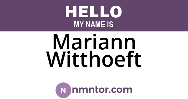 Mariann Witthoeft