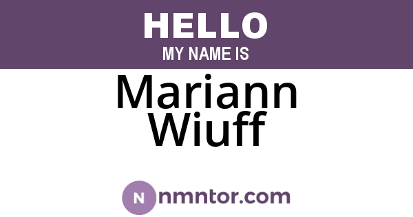 Mariann Wiuff