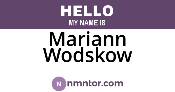 Mariann Wodskow