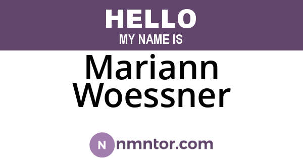 Mariann Woessner