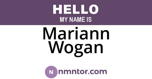 Mariann Wogan