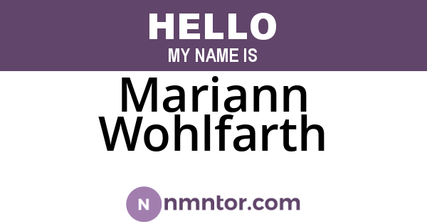 Mariann Wohlfarth