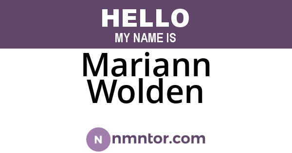 Mariann Wolden