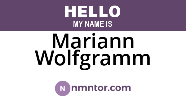 Mariann Wolfgramm