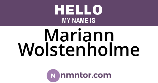 Mariann Wolstenholme