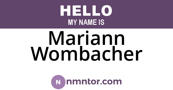 Mariann Wombacher