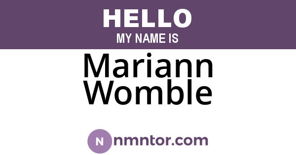 Mariann Womble