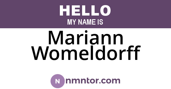 Mariann Womeldorff