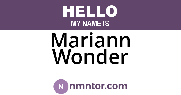 Mariann Wonder