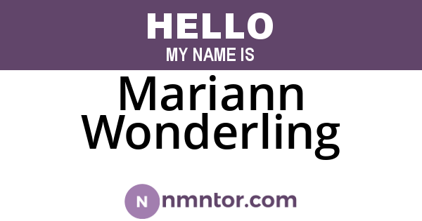 Mariann Wonderling