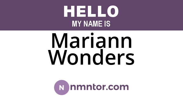 Mariann Wonders