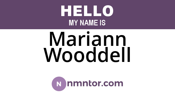 Mariann Wooddell