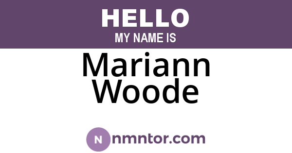 Mariann Woode