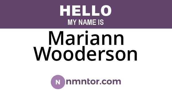 Mariann Wooderson