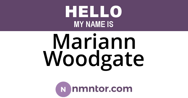 Mariann Woodgate