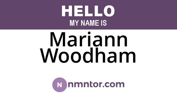 Mariann Woodham