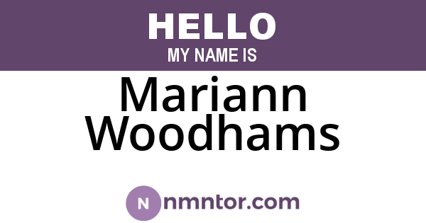 Mariann Woodhams
